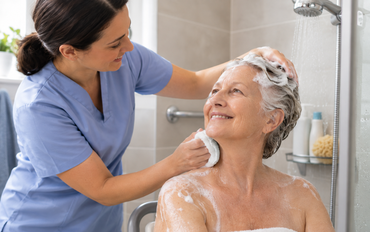 Come assistere una persona durante la doccia o il bagno Come assistere una persona durante la doccia o il bagno
